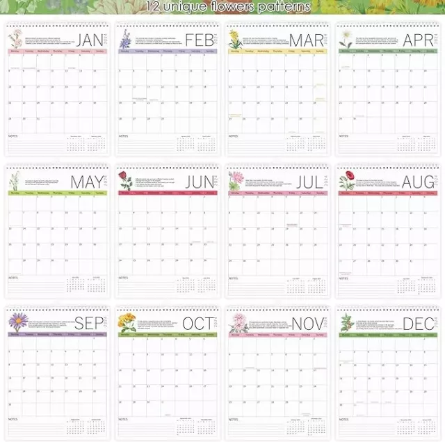 CALENDAR 20242025 18 Month Wall Calendar from Jan 2024 June 2025 Monthly Cale £8.49 PicClick UK