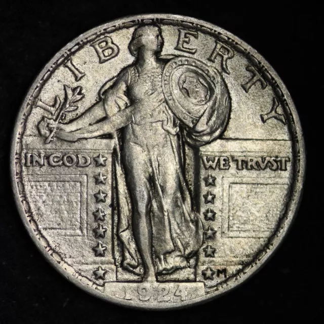 1924 Standing Liberty Silver Quarter CHOICE FREE SHIPPING W33 KLS