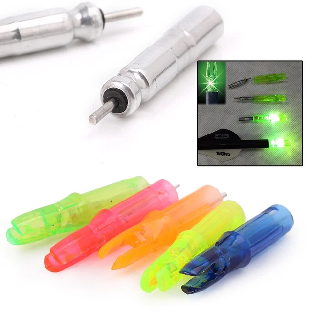 12 x Colored Hunting Lighted Nock Led Lighted Luminous Tail Arrow Nocks 6.2mm US