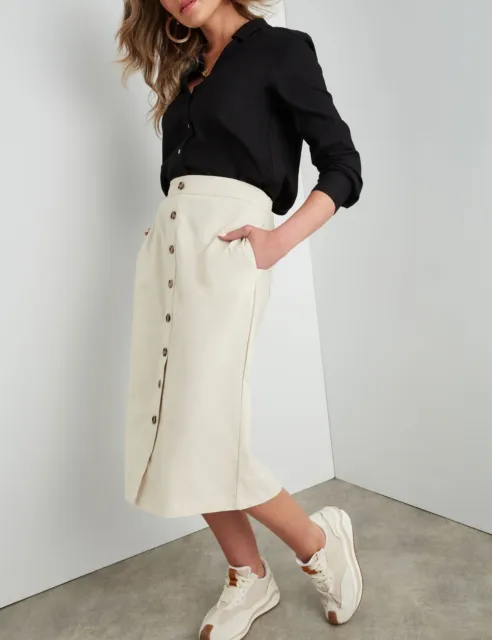 ROCKMANS - Womens Skirts - Midi - Winter - Grey - Linen - Straight - Fashion