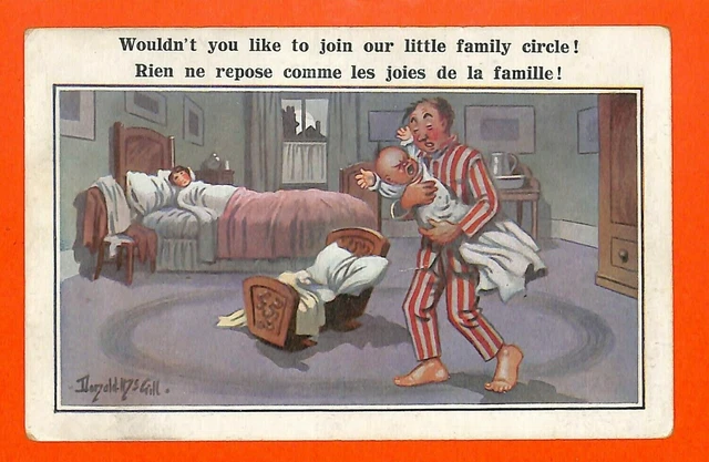 Cpa Fantaisie " Les Joies De La Famille "