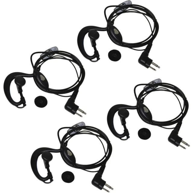 4-Pack 2-Pin Headset Microphone for Motorola ECP-100 EP-450 DTR410 DTR550