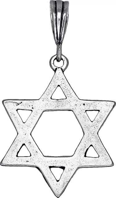 Sterling Silver Jewish Charm Star of David Pendant Necklace Antique Finish