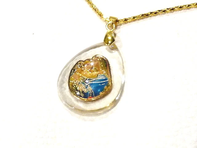 Collier Ras Du Cou Carita - Alliage Doré Avec Strass Bleu, Haute Couture, Occasion Bon état