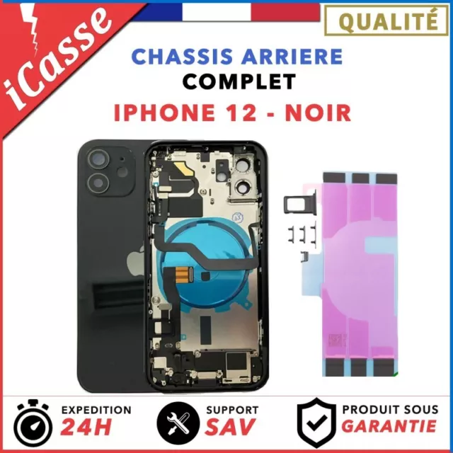 Chassis complet remplacement pour iPhone 12 NOIR + COLLE