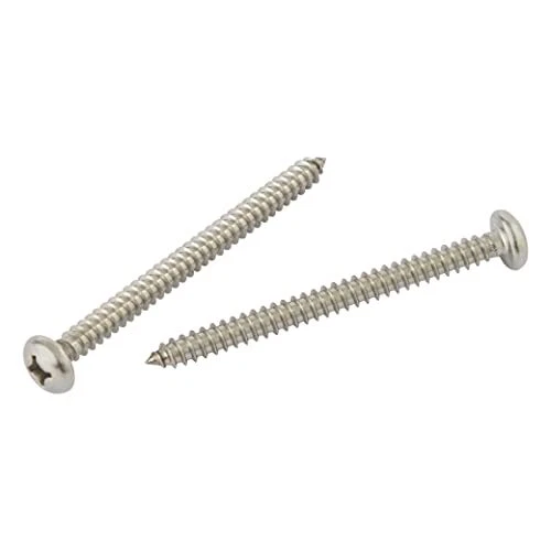 Pan Head Wood Screws #10 × 3 Inch, Stainless Self Tapping Screws 50