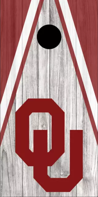 Oklahoma Sooners (2PCS) Cornhole Board Wraps Decals Vinyl Sticker