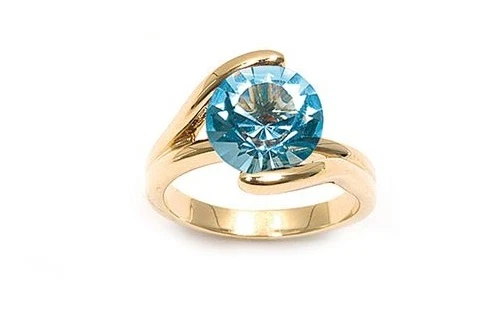 Bague « Les Exquises » Guérin Joaillerie – Or Blanc Avec Topaze Blanche Et Diamants – Taille 54 – Occasion