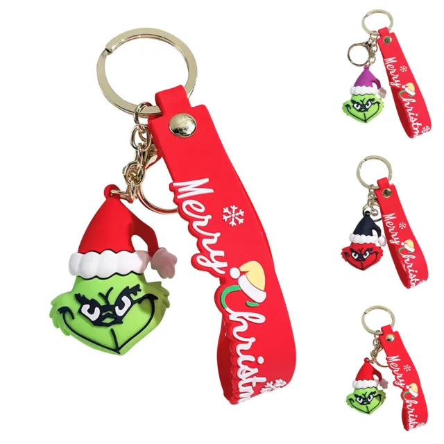 Christmas Grinch's Keyring Green Monster Pendants Keychain Xmas Novelty Gifts AU