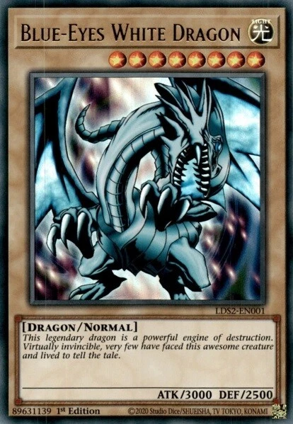 Yugioh! 1x Blue-Eyes White Dragon - LDS2-EN001 - Ultra Rare - 1st Edition Near M