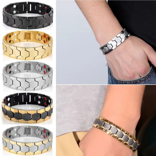 Brazalete desmontable de masaje hematita energía curación terapia magnética