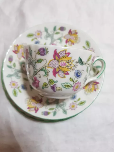 Minton Haddon Hall Tea  Trio Good Condition, Green Border