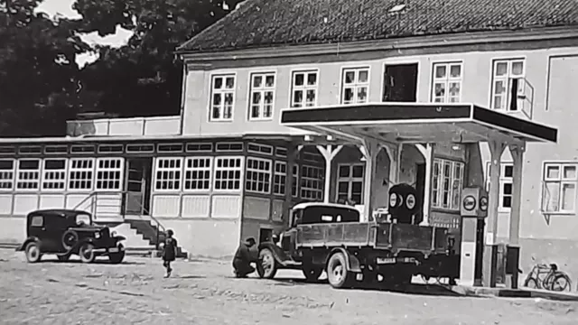 Original Foto Esso Tankstelle Hotel Heiligelinde Ostpreußen LKW Kfz Auto 1930er