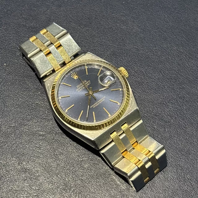 Montre Rolex Oysterquartz Ancienne Fond Bleu  Or Et Acier