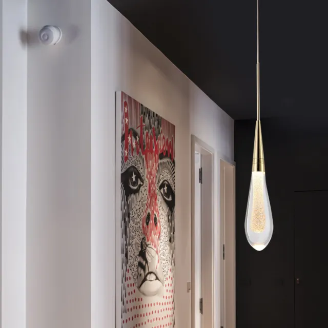 Crystal Glass LED Chandelier Light Modern Pendant Lamp Rain Drop Hanging Fixture
