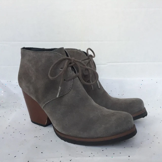 KORK EASE KORKS ROANA Gray Suede Lace Up Wedge Boot Size 8.5 M