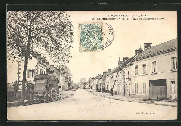 CPA Le Mêle-sur-Sarthe, Rue du Faubourg Loyer, vue de la rue 1905