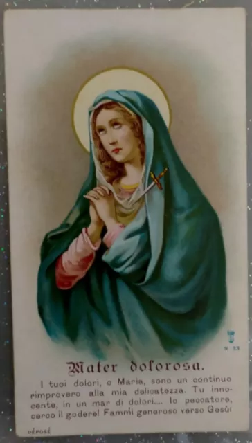 Mater Dolorosa Cromolito STUPENDO SANTA LEGA N. 33 IN BLUE