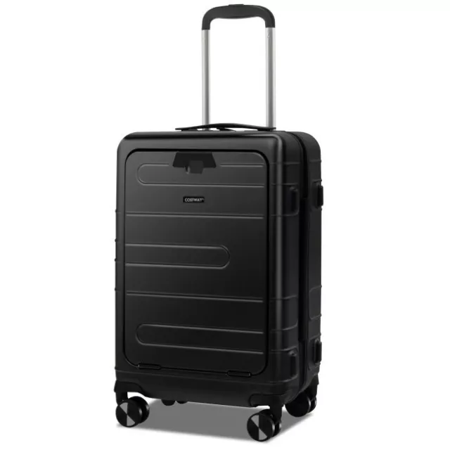 20" Carry-on Luggage PC Hardside Suitcase TSA Lock W/ Front Pocket & USB Port