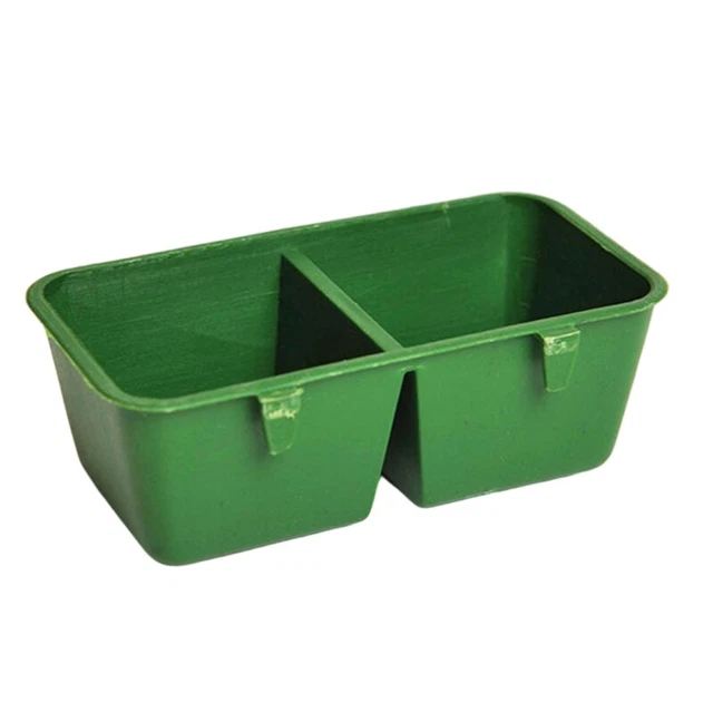 Bird Feeder Cup for Cage Plastic Conjoined 2 Cups Water Food Feed Trays