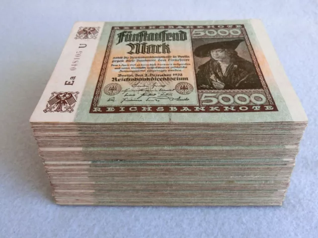 Deutsche Reichsbanknoten Sammlung - 5000 Reichsmark - 260 Stück