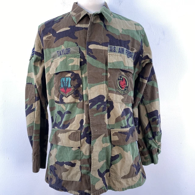 US Army Air Force Staff Sergeant Camo Woodland Hot Weather Jacket Coat Mens M