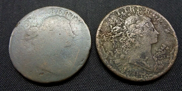 Lot of 2 Culls - Draped Bust Large One Cent Coins - B321