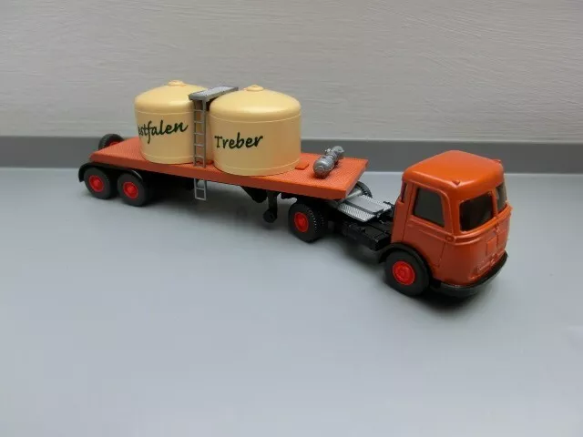 Wiking 1/87 LKW - MB LPS 332 Pullman Silo-Sattelzug (Westfalen Treber) - RARITÄT