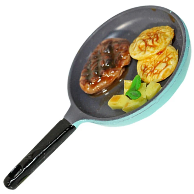 Steak Accessories Photo Prop Frying Pan Doll House Child
