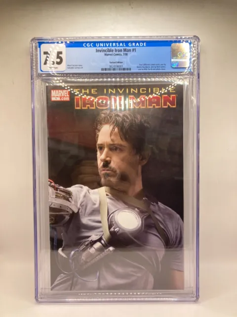 Invincible Iron Man #1 Movie/Photo Variant 2008 CGC 7.5 WHITE Pages