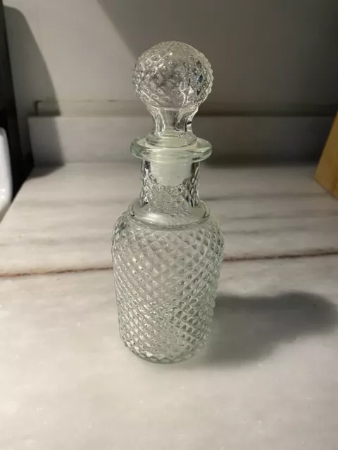 VTG Avon Diamond Cut Decanter Perfume Bottle Glass Unique Collection Art Vanity