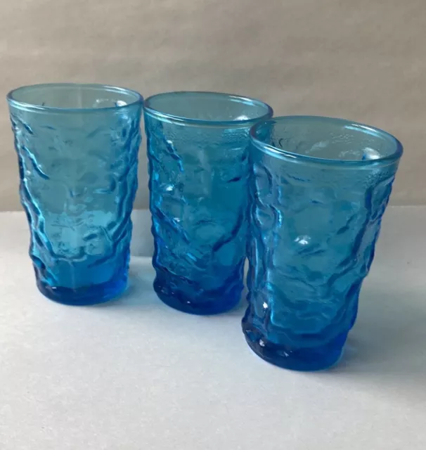 Anchor Hocking Blue Juice Glasses 4”