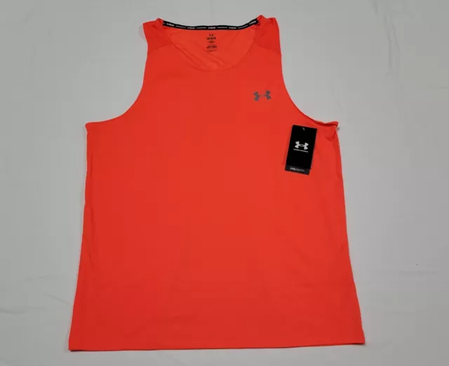 Under Armour Mens Cool switch Run Singlet Tank Top 1374798-296 bright Orange