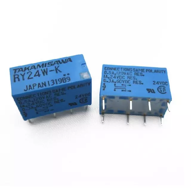 10PCS Relay RY24W-K 1A 24V DC 0.5A 120V AC coil=DC24V UL CSA RoHS Takamisawa