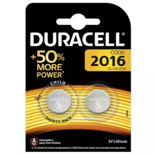 Pilas de boton Duracell bateria original Litio CR2016 3V en blister 2X Unidades