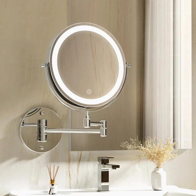 SWIVEL EXTENDABLE WALL MOUNTED Cosmetic Vanity Makeup Mirror