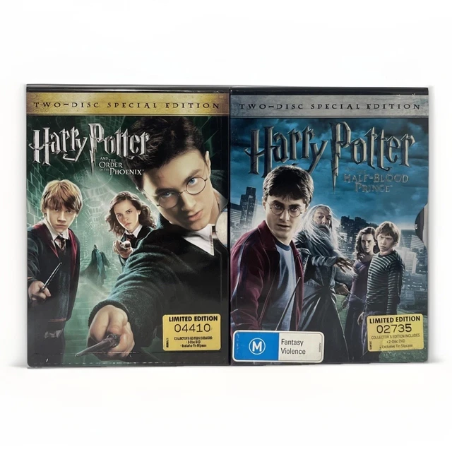 HARRY POTTER ORDER Of The Phoenix & Half Blood DVD Steelbook Limited ...