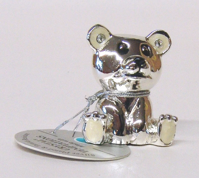 4644 Plata Oso Crema Juego de Cajas Swarovski Vidrio Cristal 3,5 CM