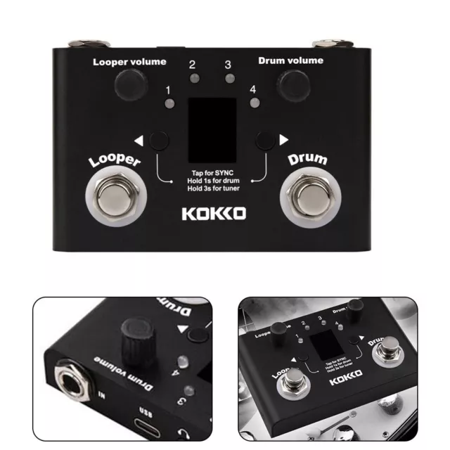 Pédale de connectivité USB Advanced Kokko Drum Looper 30 tambours taille compa