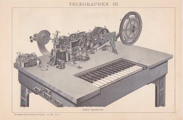 TELEGRAPHEN Telegrafie HOLZSTICHE um 1900 Hughes Typendrucker Galvanoskop