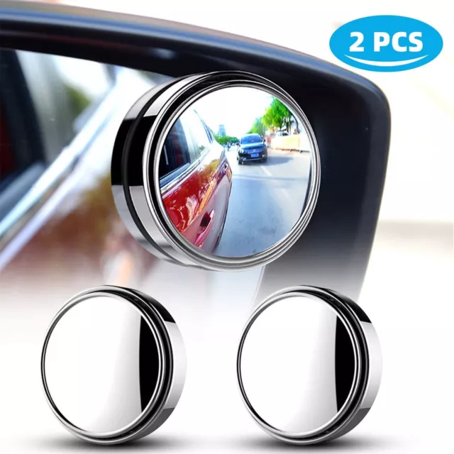 2X Blind Spot Mirror Auto 360° Wide Angle Convex Rear Side View Car Truck SUV