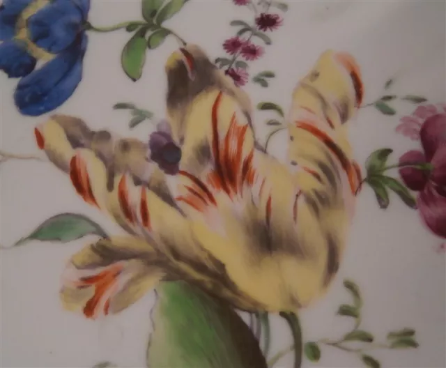 Antique 18tC Hoechst Porcelain Tulip Floral Plate Porzellan Teller Hochst Höchst 3