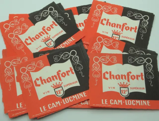 LOT 100 etiquettes CHANFORT vin /LE CAM-LOCMINE / LABELS BOISSON ALCOOL  OLD