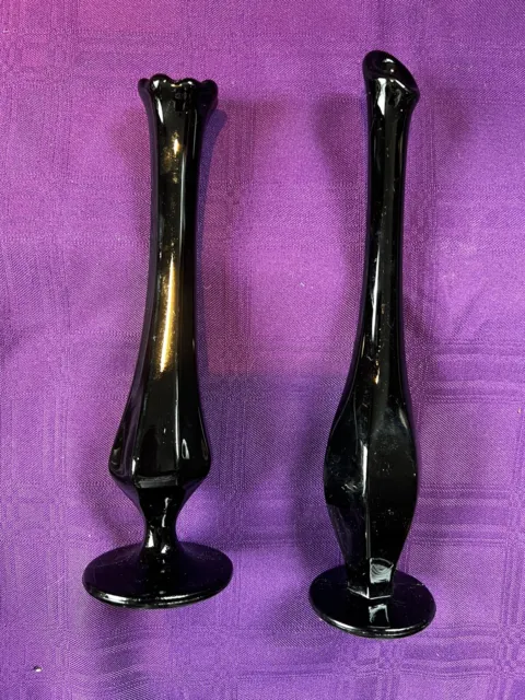 Vintage Black Onyx Bud Vases