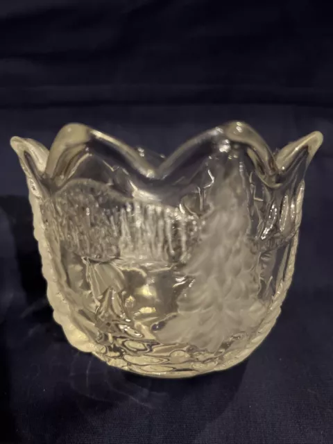 Mikasa Christmas Story Votive Candle Holder, 3 1/4" Clear Glass, Germany