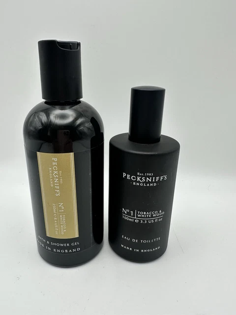 PECKSNIFFS MENS MANDLE Range No1 Tobacco & White Wood Eau De Toilette Set  💙🎁 £10.80