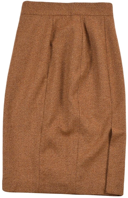 Jupe Trapèze Femme Taille 44 - Couleurs Marron, Orange, Vert, En Laine Et Mélanges - Occasion En Très Bon état, Vintage