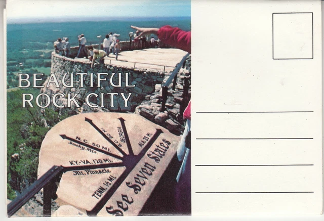 Vintage BEAUTIFUL ROCK CITY 14 Postcard Type Fold Out Views Chattanooga TN