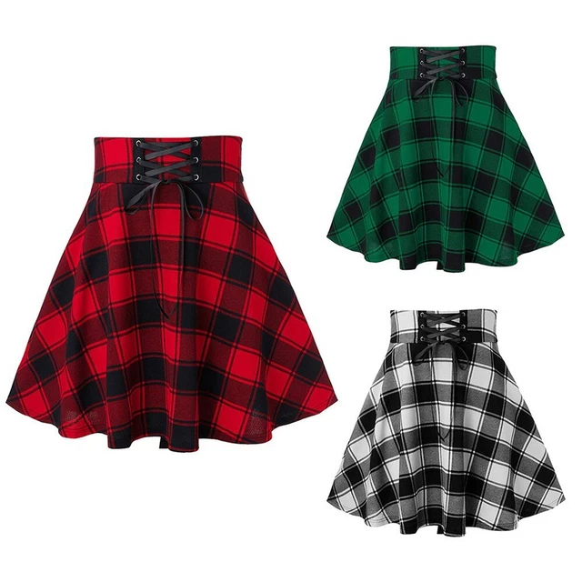 Jupes femme robe printemps femmes plaid plissé court tartan tennis respirant