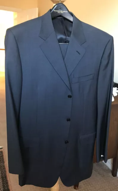 Canali Suit Mens 42R 2 Piece Three Button Dark Blue/Grey Made in Italy